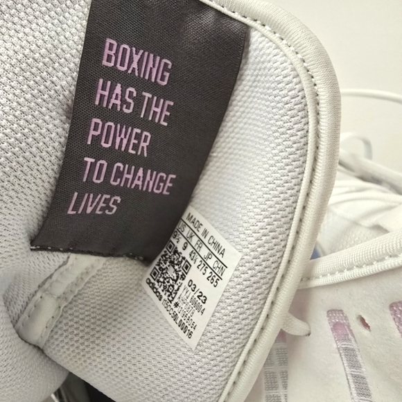 ADIDAS Box Hog 4 Boxing Boots White Grey Lilac Womens 10.5 - Picture 15 of 16